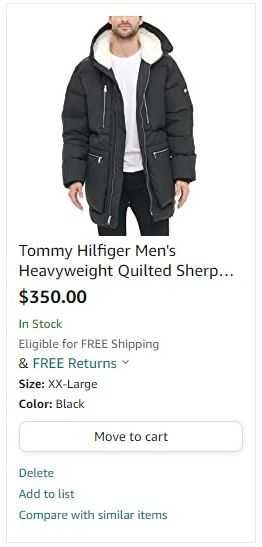 Куртка б/у XXL Tommy Hilfiger Heavyweight Quilted Sherpa Hooded Parka