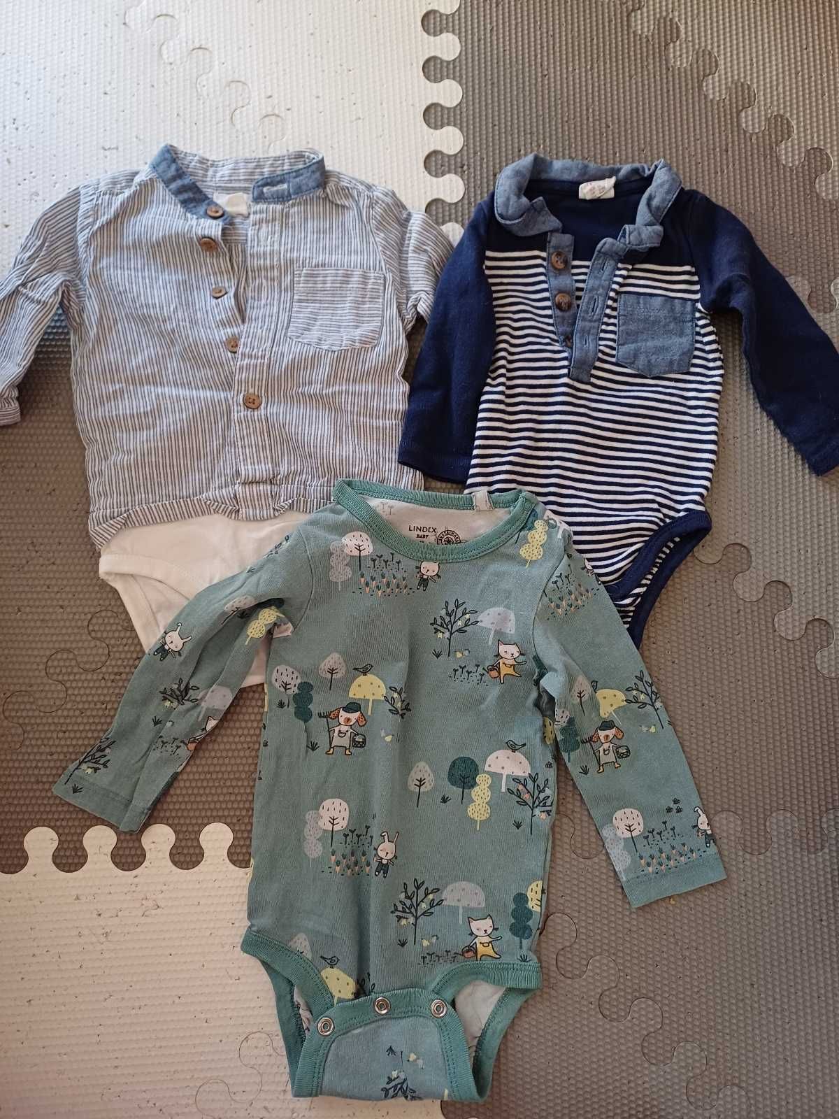 Zestaw body z dlugim rękawem rozm 56 62 dla chłopca  lindex newbie h&m