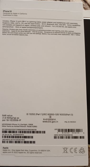 iPhone 14 128 GB Starlight