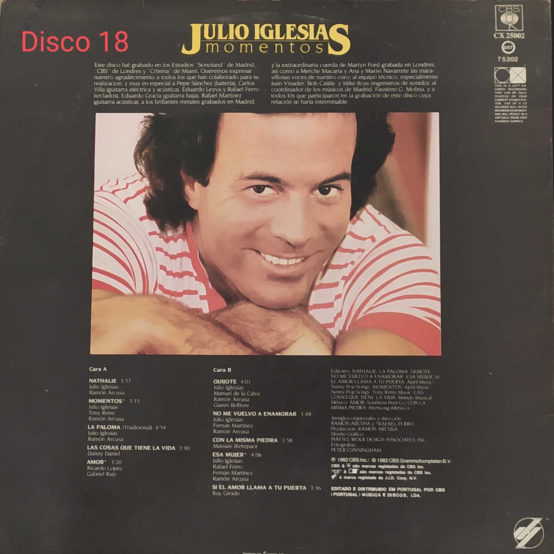 Júlio Iglesias Momentos LP Disco 18