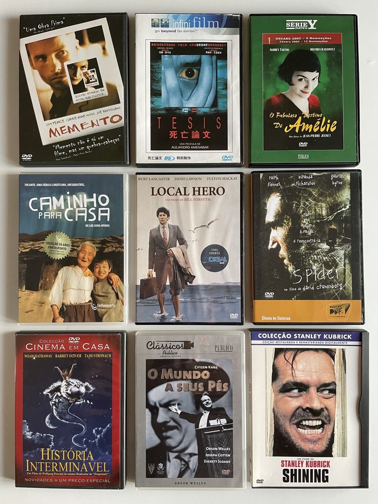 DVDs - Filmes clássicos, Hannibal, Pulp Fiction, Memento, ExistenZ