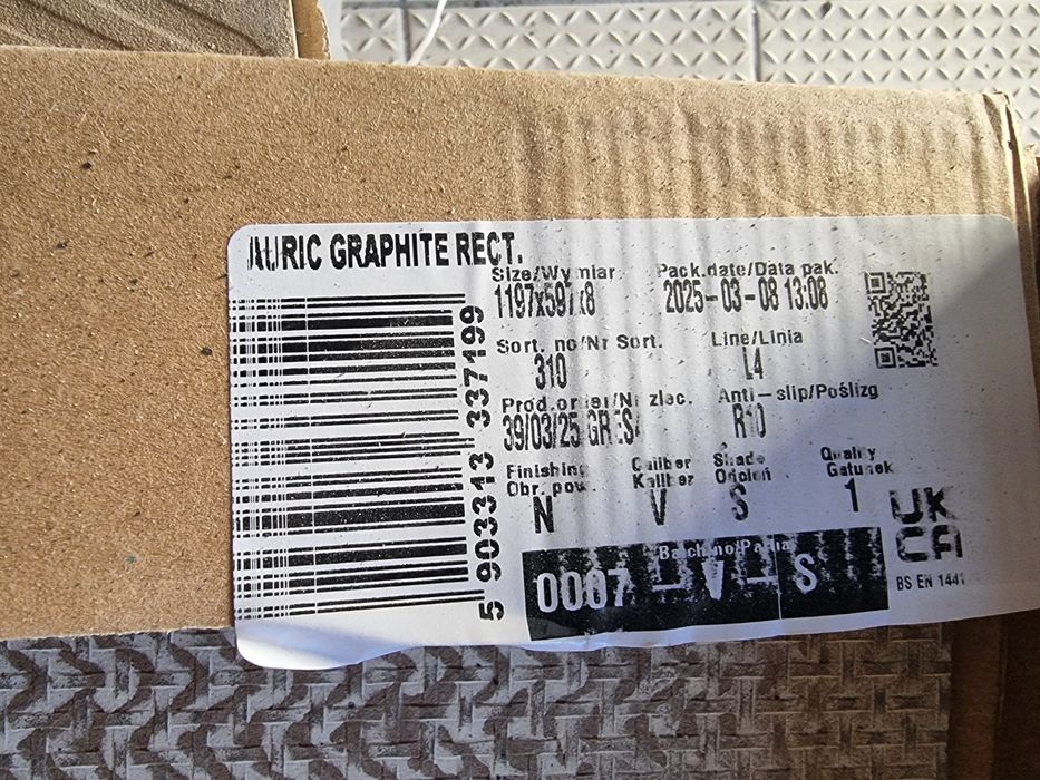 Płytki ceramiczne rektyfikowane  Auric Graphite  1197x597x8