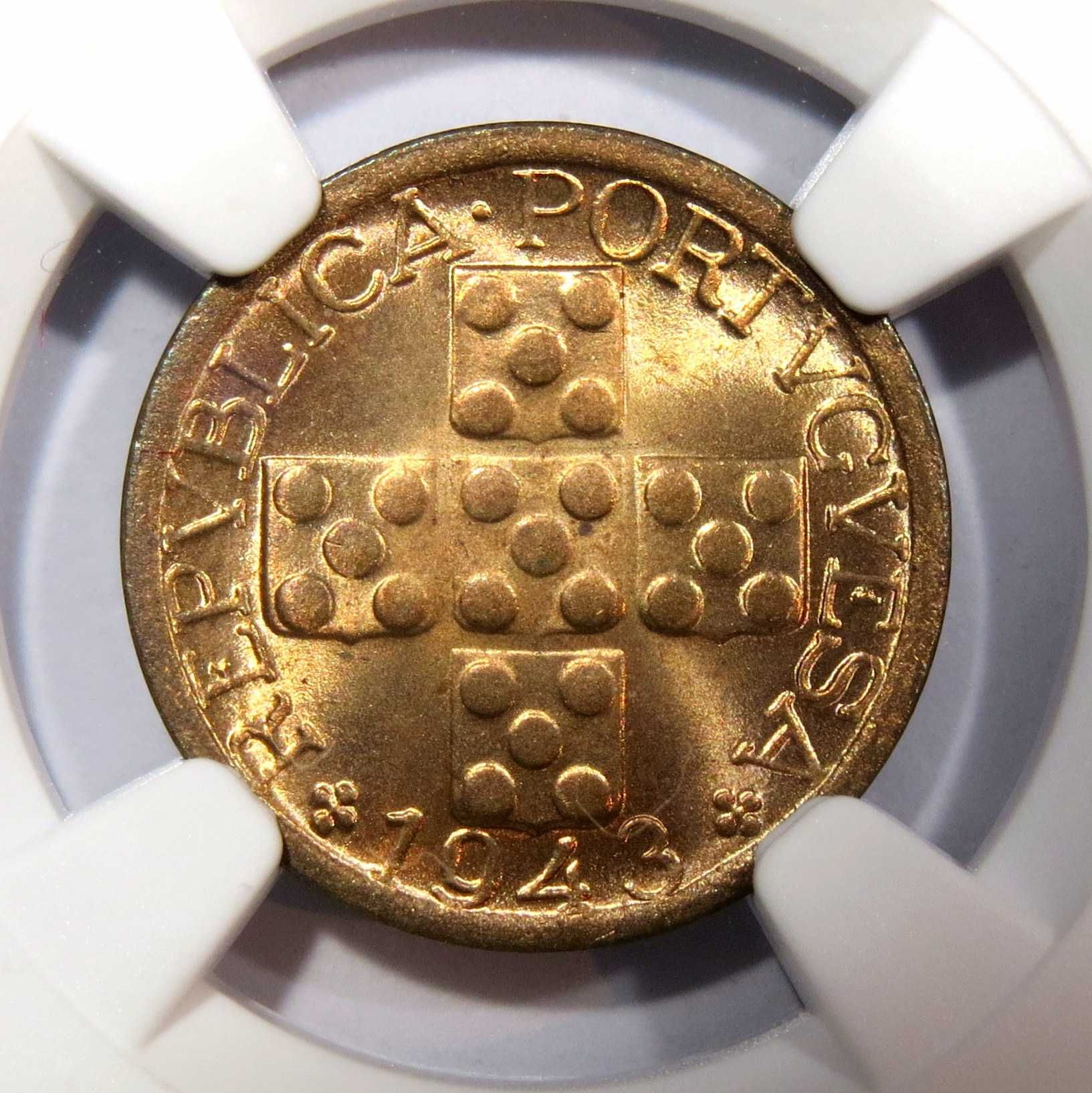 Republica Portuguesa - X Centavos 1943 NGC MS65 FDC