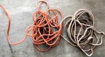 2 Cordas Antigas 8 Metros Nylon Laranja Branco