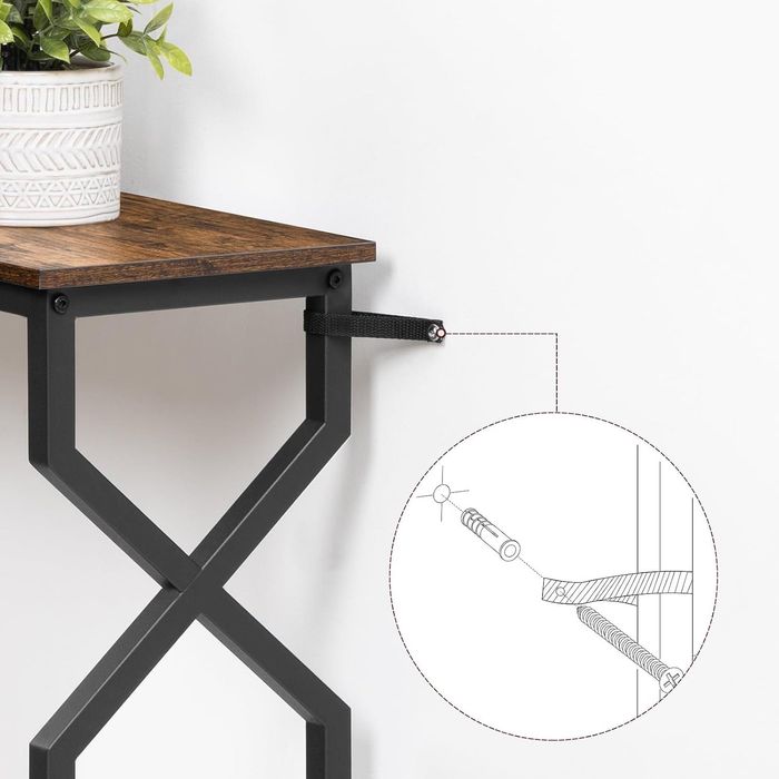 Wąska konsola z gniazdem i portem USB, stolik pomocniczy, 114 cm