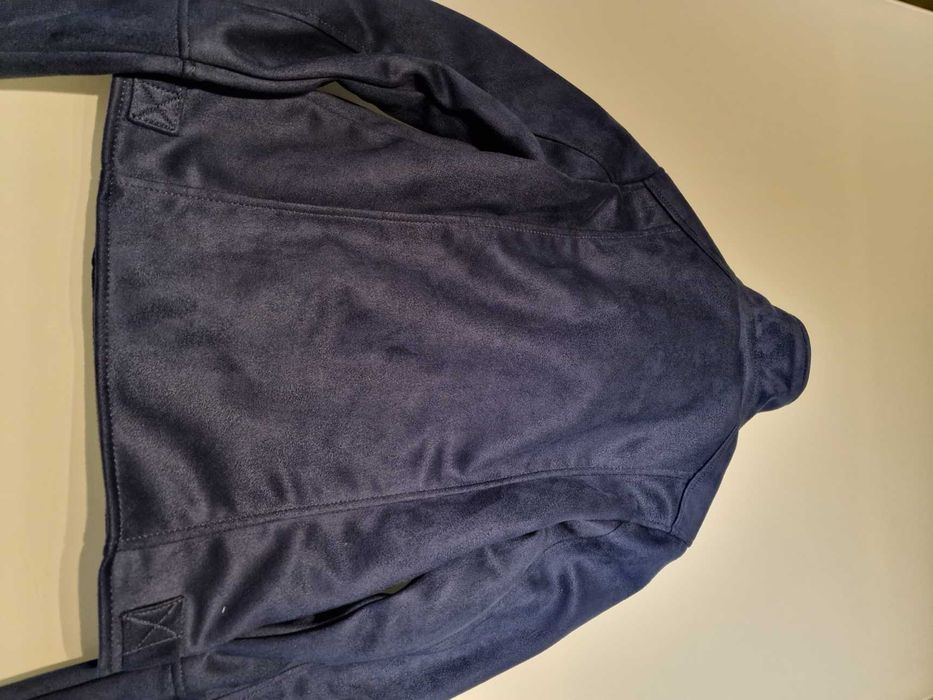 Casaco imitação camurça azul - como novo!