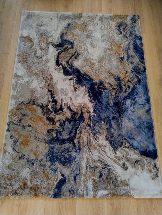 Dywan Nevada granatowy złoty szary 120x160