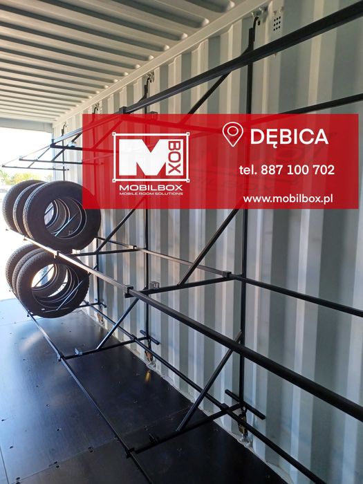 Regał na opony do kontenera