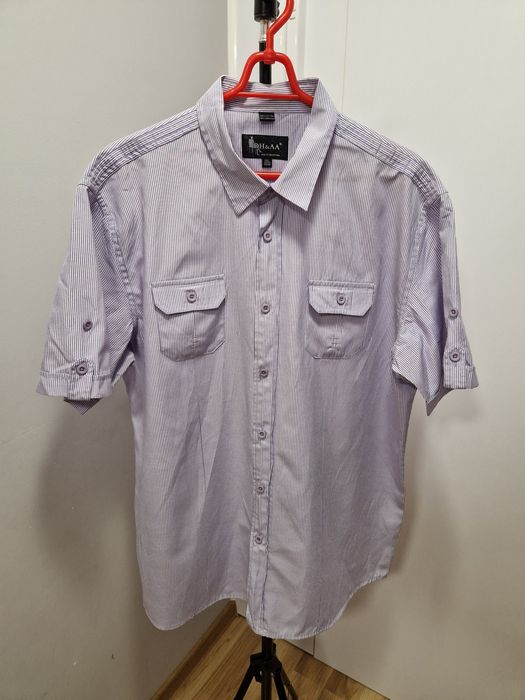 Koszula męska jasny fiolet krótki rękaw DH&AA men's collection roz.XXL