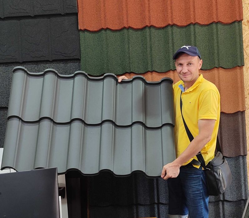 Модульная металлочерепица Элегант отходность 10 %, профнастил