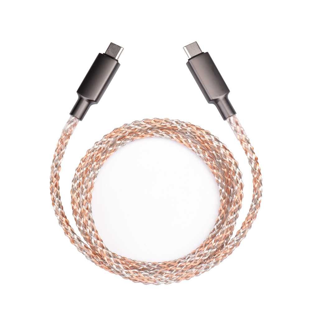 Kabel Ładowania PD typ-C do typu C 6A 100W MAX RGB LED