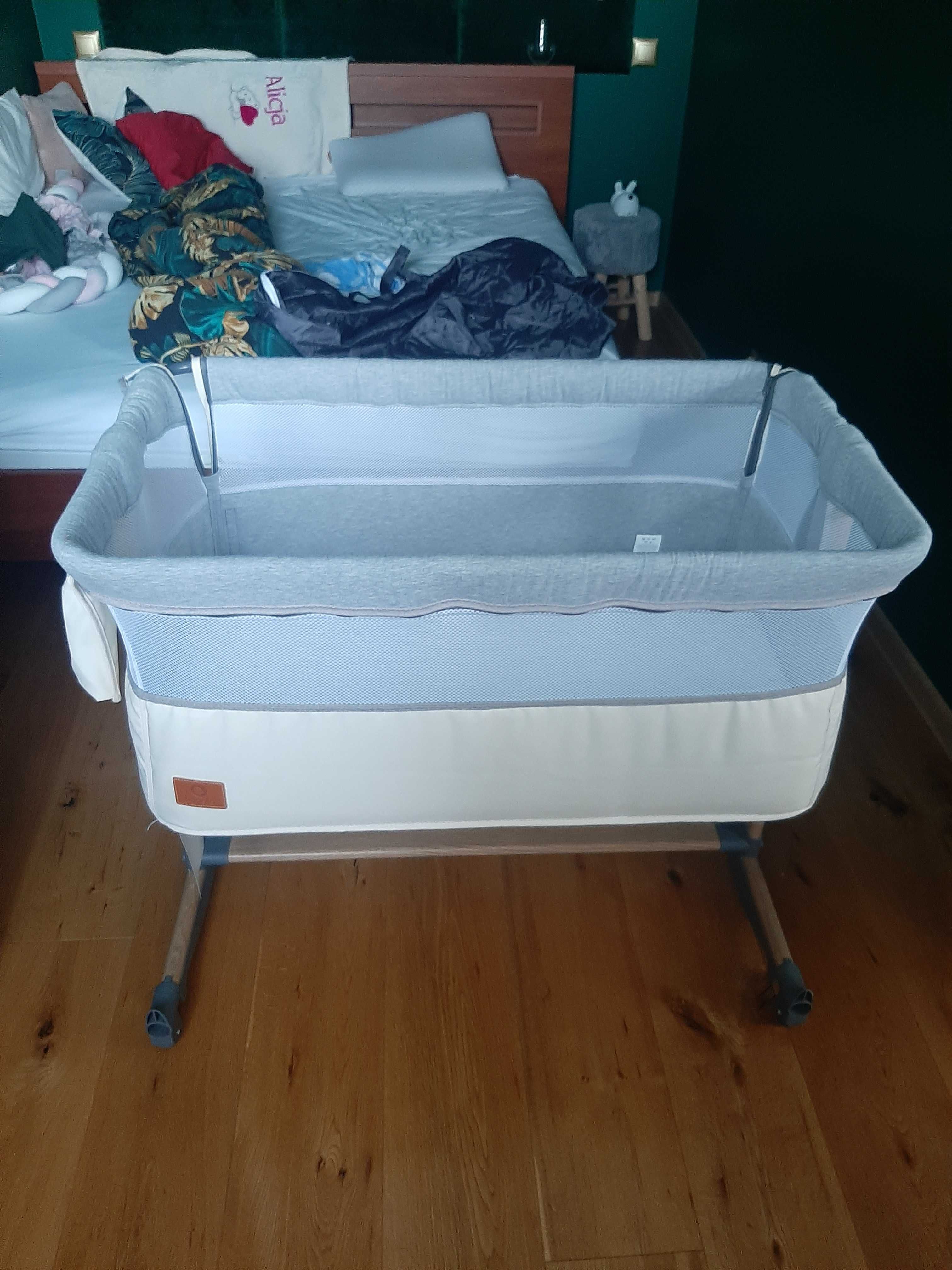 Dostawka Lionelo Leonie beige sand. Łóżeczko  kołyska  3 w 1