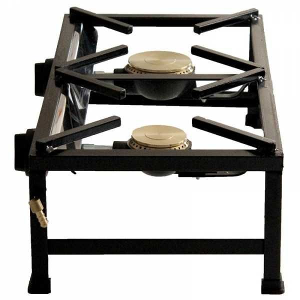 Trempe portátil a gás de 2 queimadores