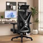 Fotel biurowy ergonomiczny regulacja zagłówek 4D podparcie 150KG