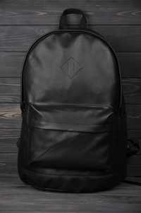 Рюкзак городской кожаный мужской женский ASOS черный | Портфель сумка