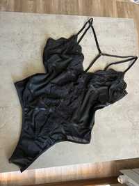Черный кружевной боди сексуальный наряд прозрачное нижнее белье м-хл