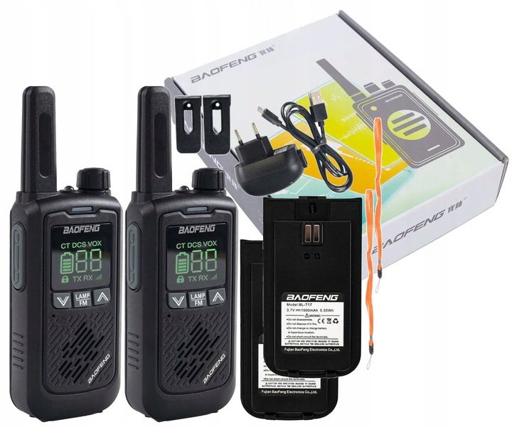 2x Baofeng Bf-t17 Walkie Talkie Mini Krótkofalówka Łoki Toki Pmr 16 Ka