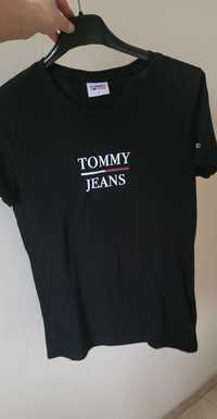 Oryginalna Czarna koszulka damska Tommy Hilfiger S