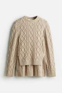 ROKH x H&M Sweter Oversize w Warkoczowy Splot r.XS/S