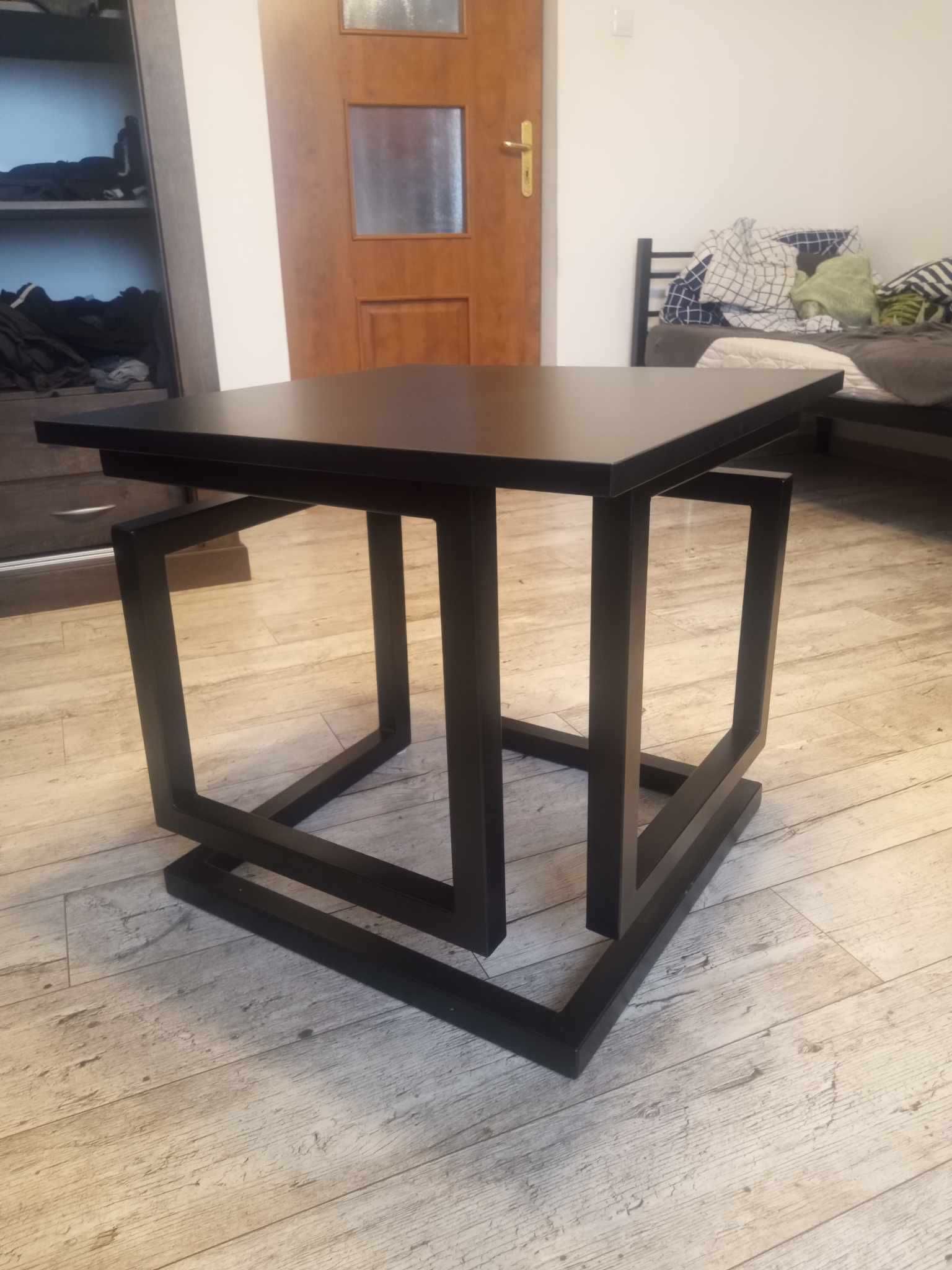 Stolik Kawowy 68x68 Czarny Profil 40x40