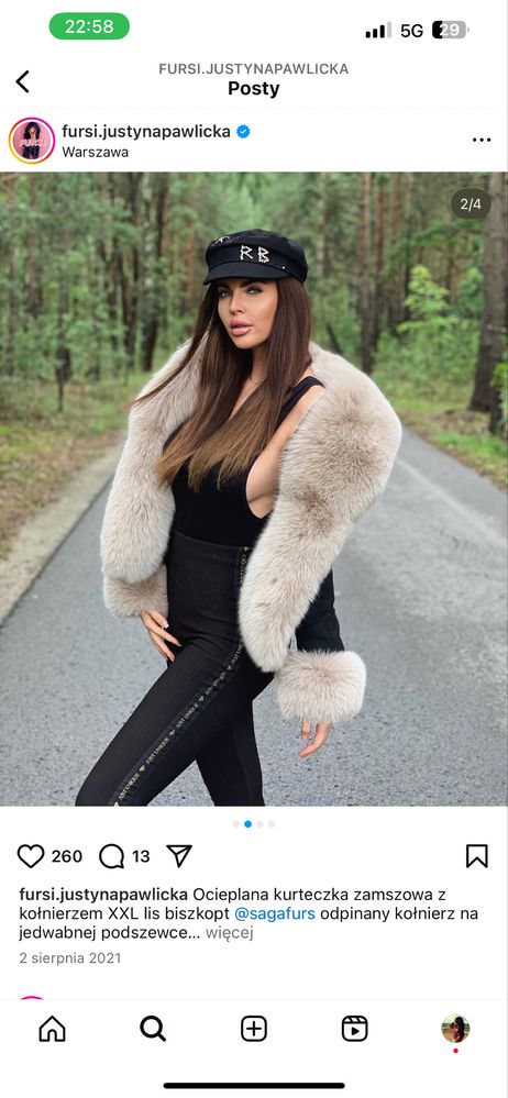 Kurtka z obszyciem obszernym z lisa justyna pawlicka fursi
