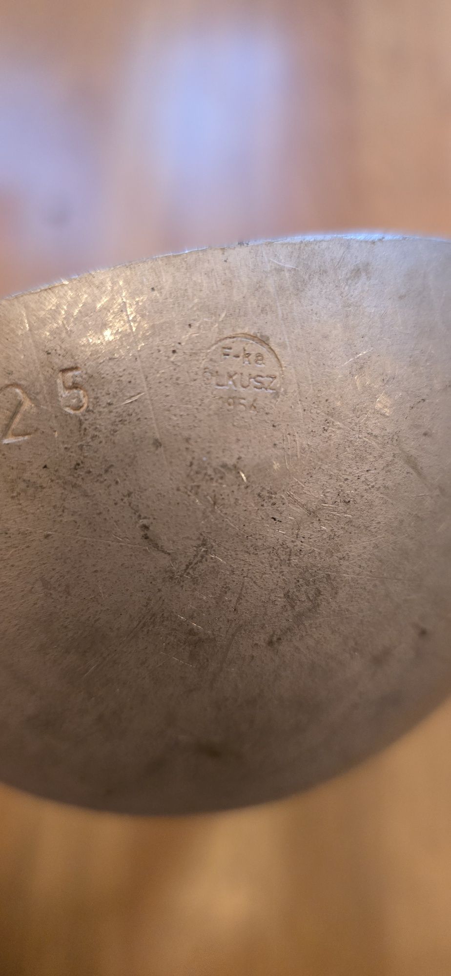 Chochla aluminiowa łyżka czerpakowa f ka Olkusz wp 1954 r lwp prl