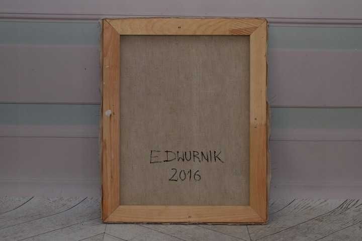 E. DWURNIK 2016 - Gdański Pejzaż - Miasto Gdańsk Port - Obraz Sztuka