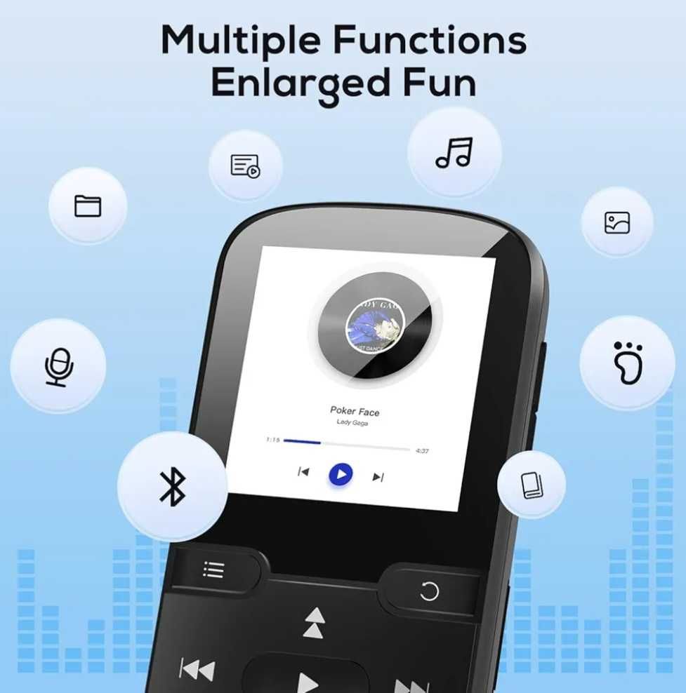 Odtwarzacz MP3 Etacé Bluetooth,16GB ,FM,e-book,nagrywanie czytaj opis!