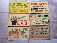 Tablice informacyjne, ostrzegawcze bhp, PRL
