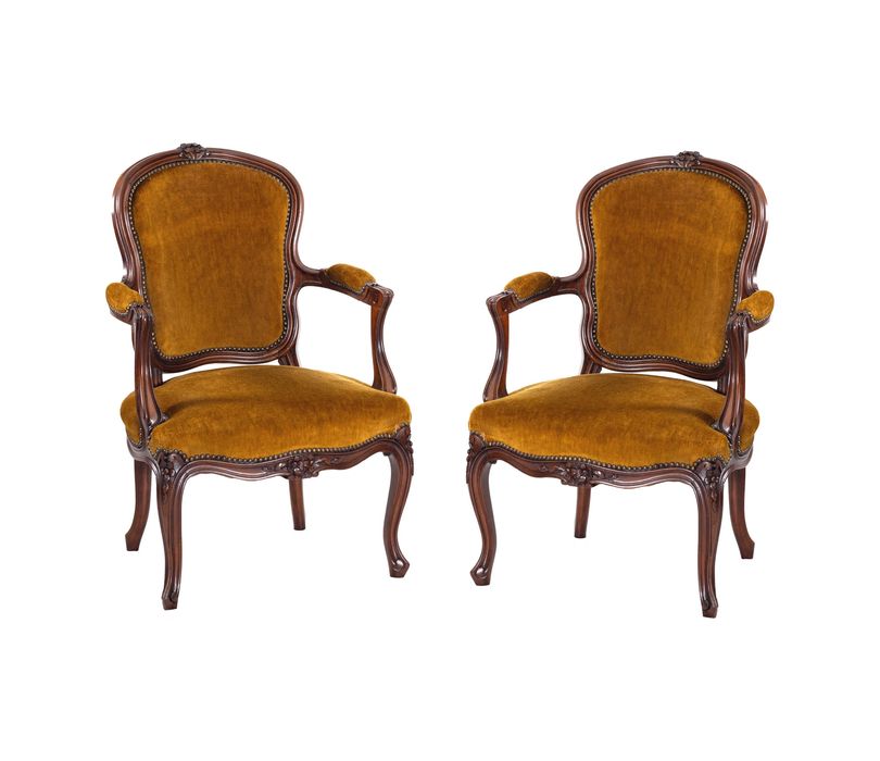 Cadeirões mogno de Cuba século XIX | Luís XV