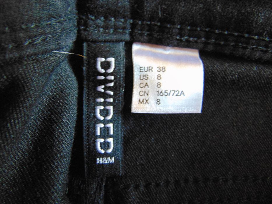 Czarne spodnie dżinsy H&M rurki, rozmiar 38 M, jak nowe