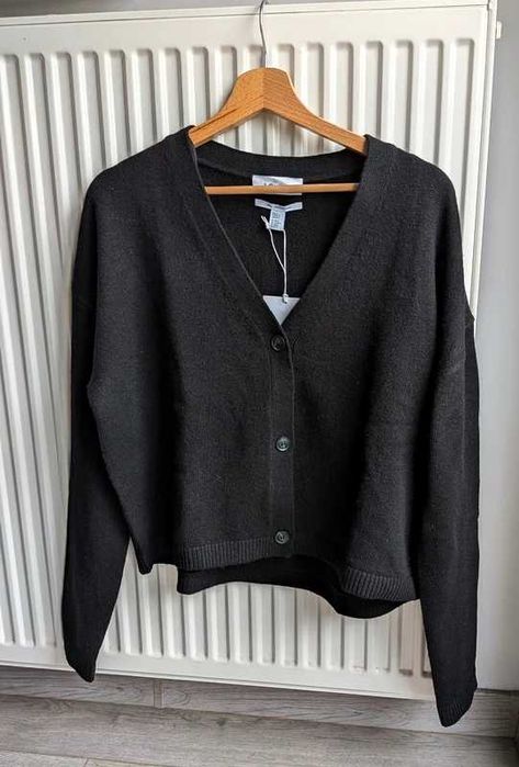 Nowy sweter na guziki wełniany kardigan oversize 100% wełna