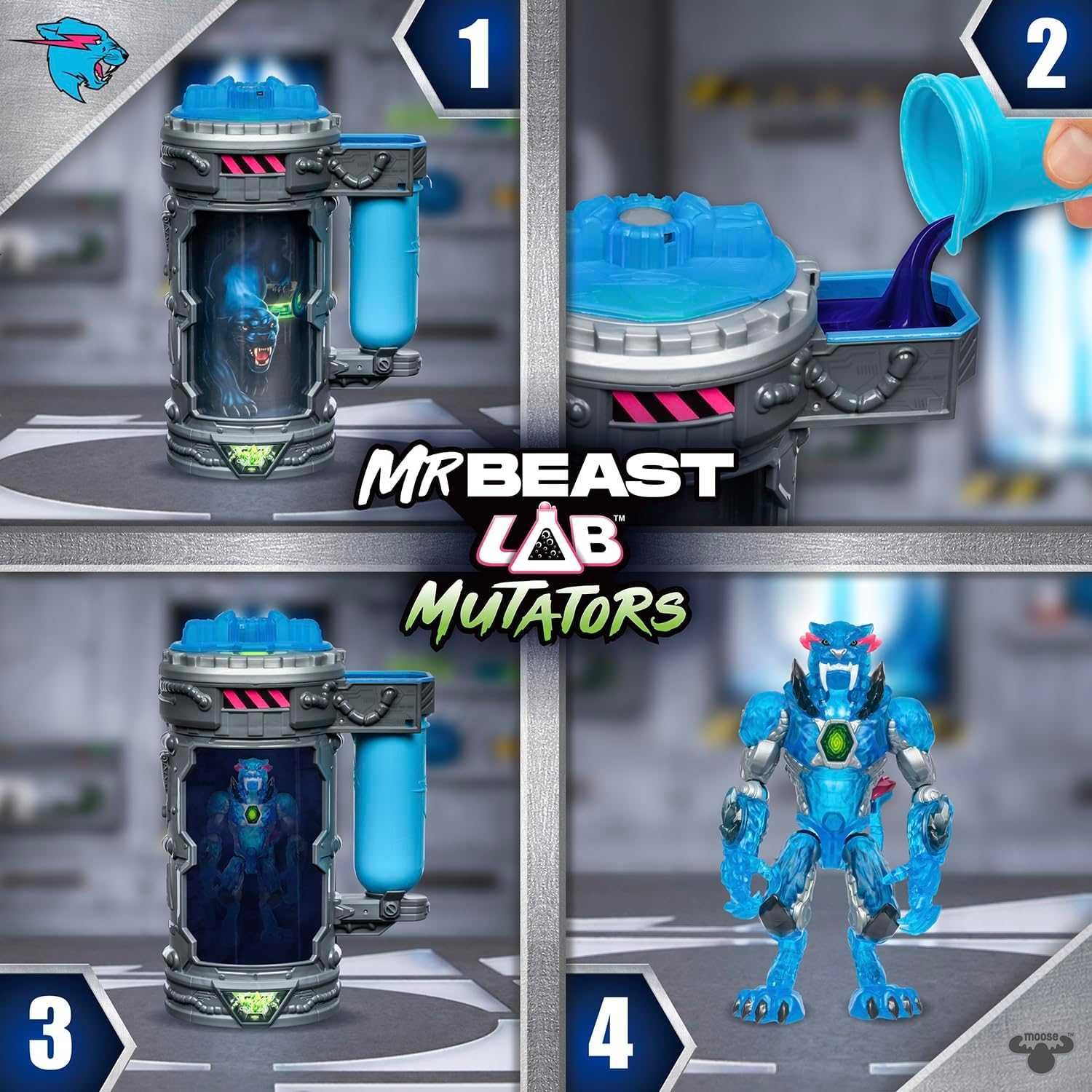Ігровий набір досліджень MrBeast Lab Mutators Mutate Stealth Panther