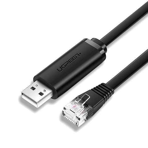 Ugreen kabel konsolowy przejściówka USB - Ethernet RJ45/1,5m czarny (C