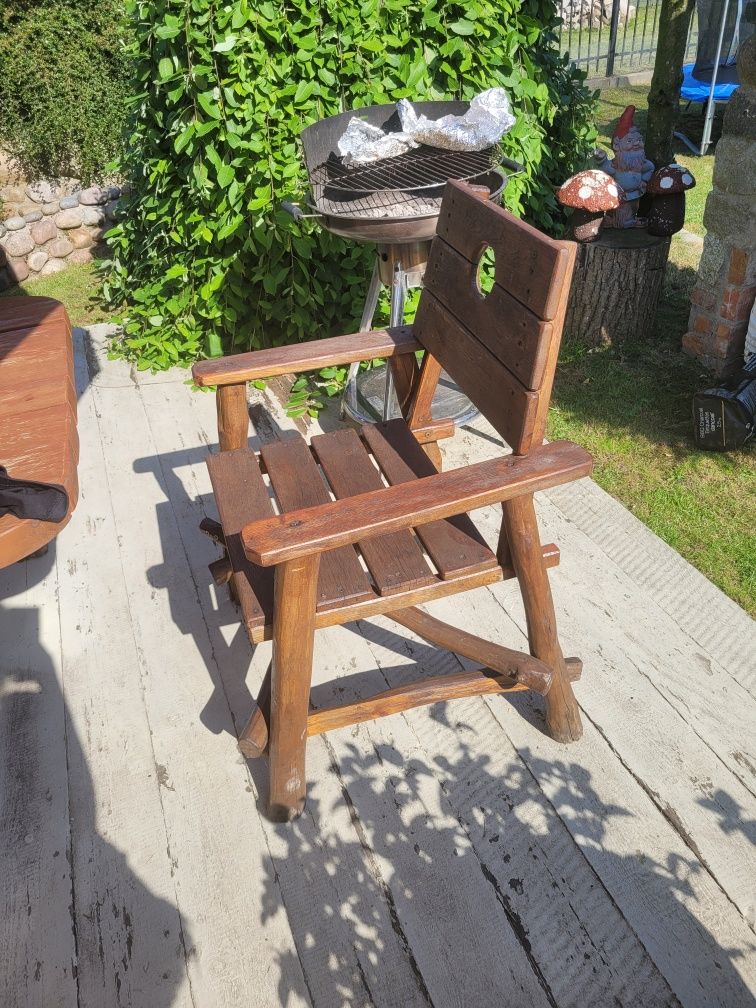 Krzesła ogrodowe 9 sztuk lite drewno dąb