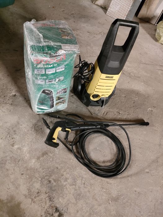 Dwie myjki ciśnieniowe Bosch Aquatak 10 oraz Karcher K2