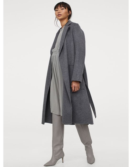 H&M Premium Selection базовое шерстяное пальто с кашемиром