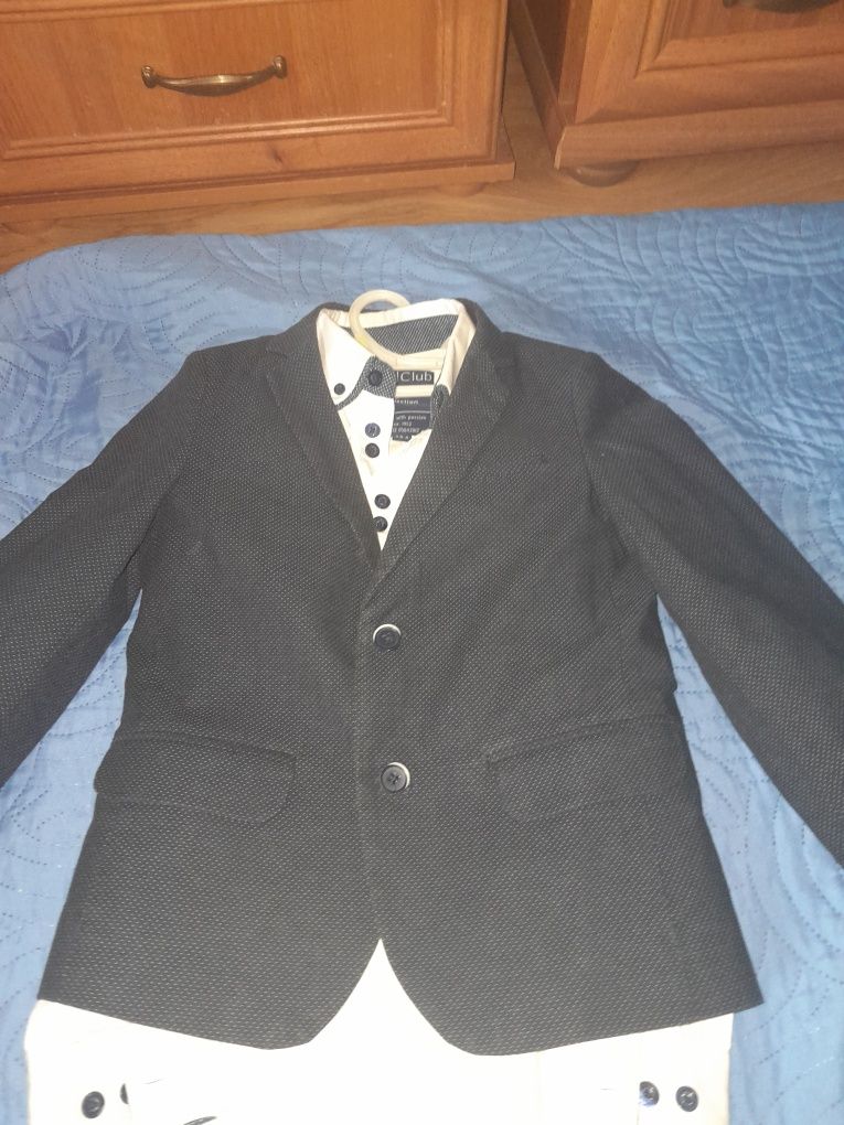 Zestaw dla eleganta do szkoły r.134- marynarka i koszula cool club