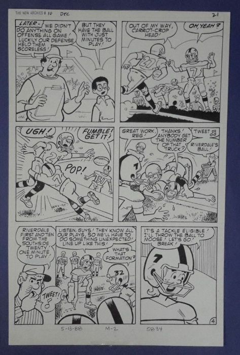 1988 - prancha banda desenhada - Archie - futebol americano + comic