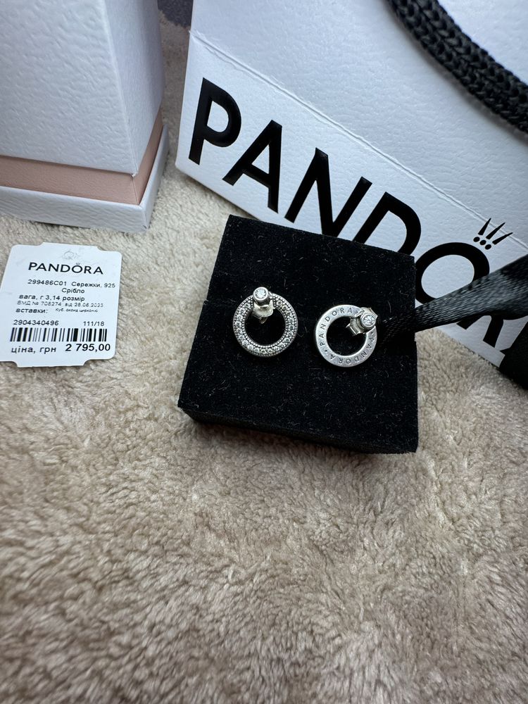 Серьги оригинал Pandora