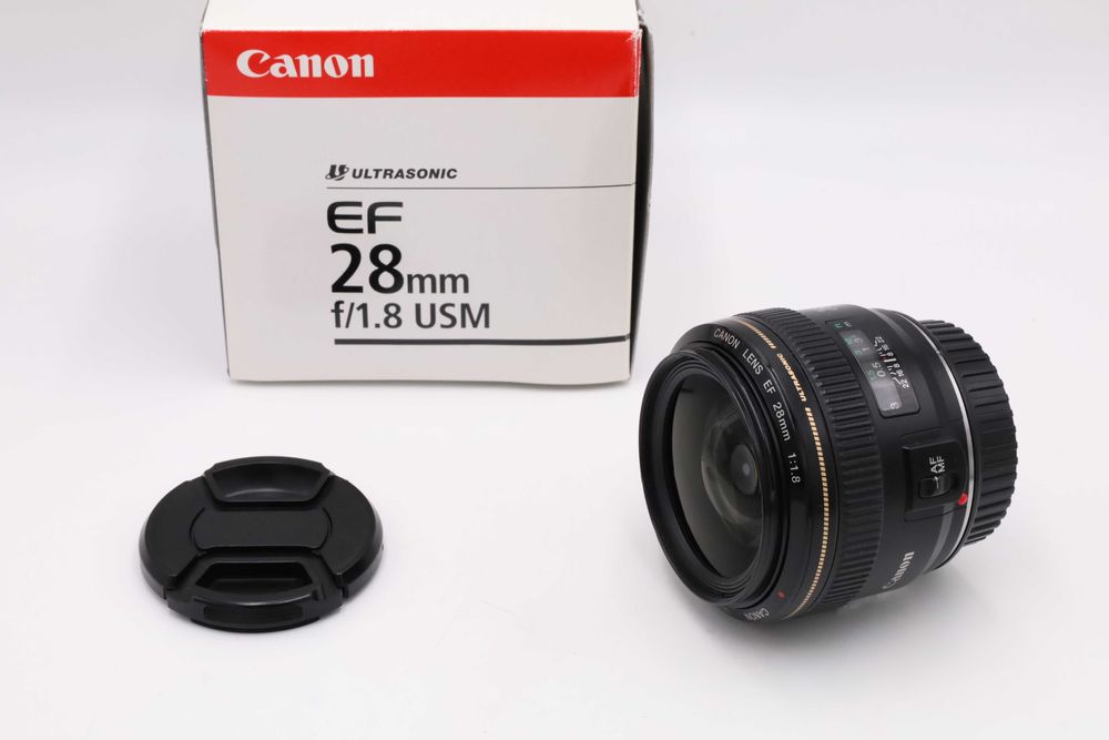 Canon EF 28 mm F 1,8 USM zadbany obiektyw jak 35