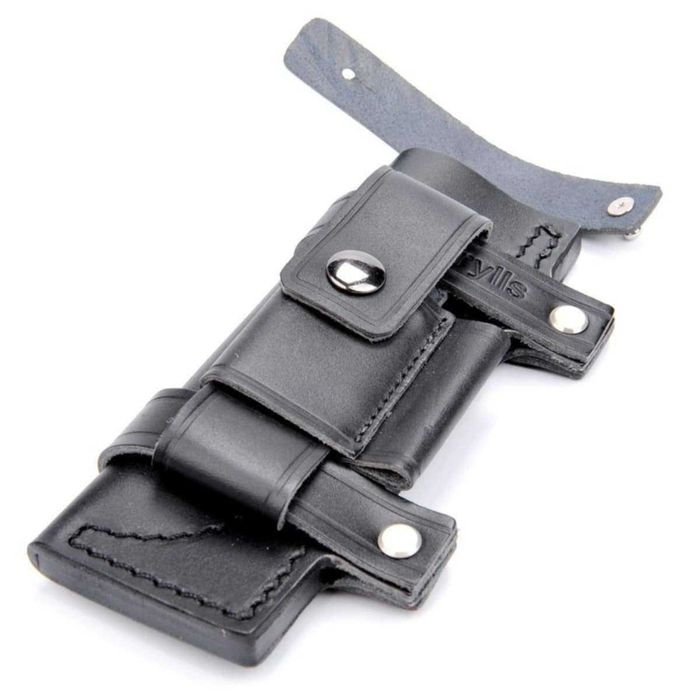 Prosta skórzana pochwa na pasek do noża stałego z logo Bear Grylls