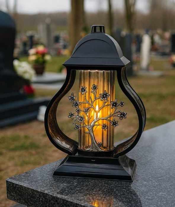 ZESTAW ZNICZE 3 szt. cmentarz, lampion