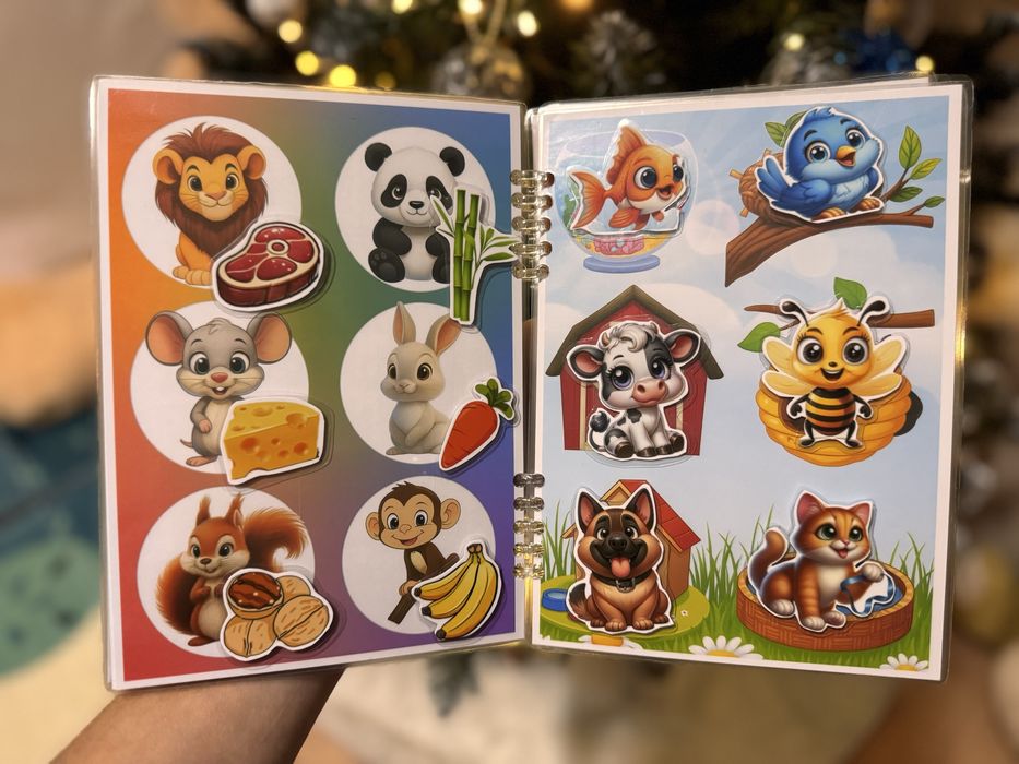 Книжкчка на липучках, моя липуча книжечка, розвиток для малюків