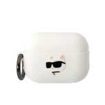 Etui Karl Lagerfeld Silicone Choupette Head 3D na AirPods Pro 2 - biał
