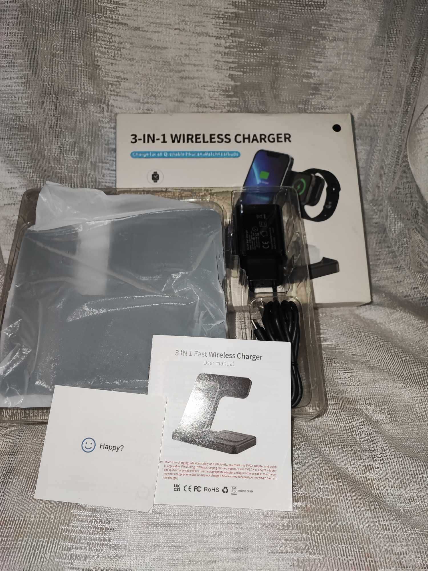 Ładowarka Indukcyjna 3W1 iPhone Apple Watch i AirPods - 3w1