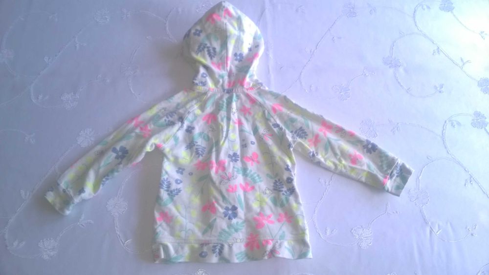 dres smyk cool club kremowo biały różowo zielony w kwiaty rozmiar 104