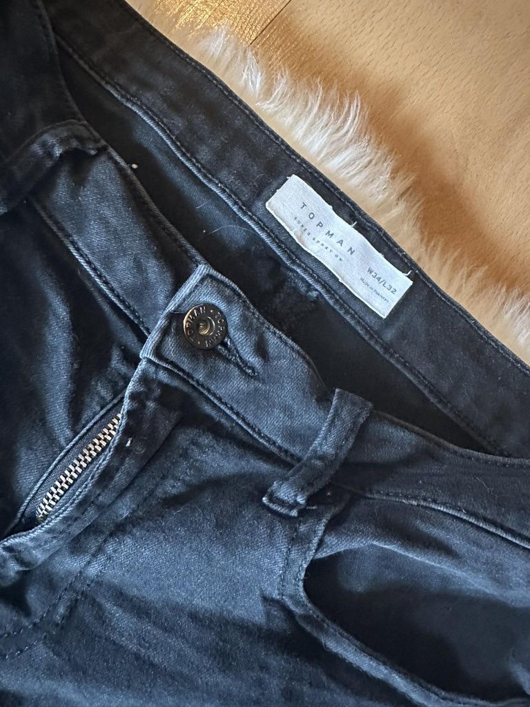 Czarne spodnie męskie Topman skinny