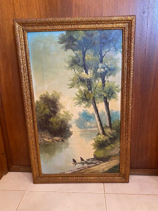 Quadro com pintura a óleo de paisagem (assinado) 67x42,5cm's