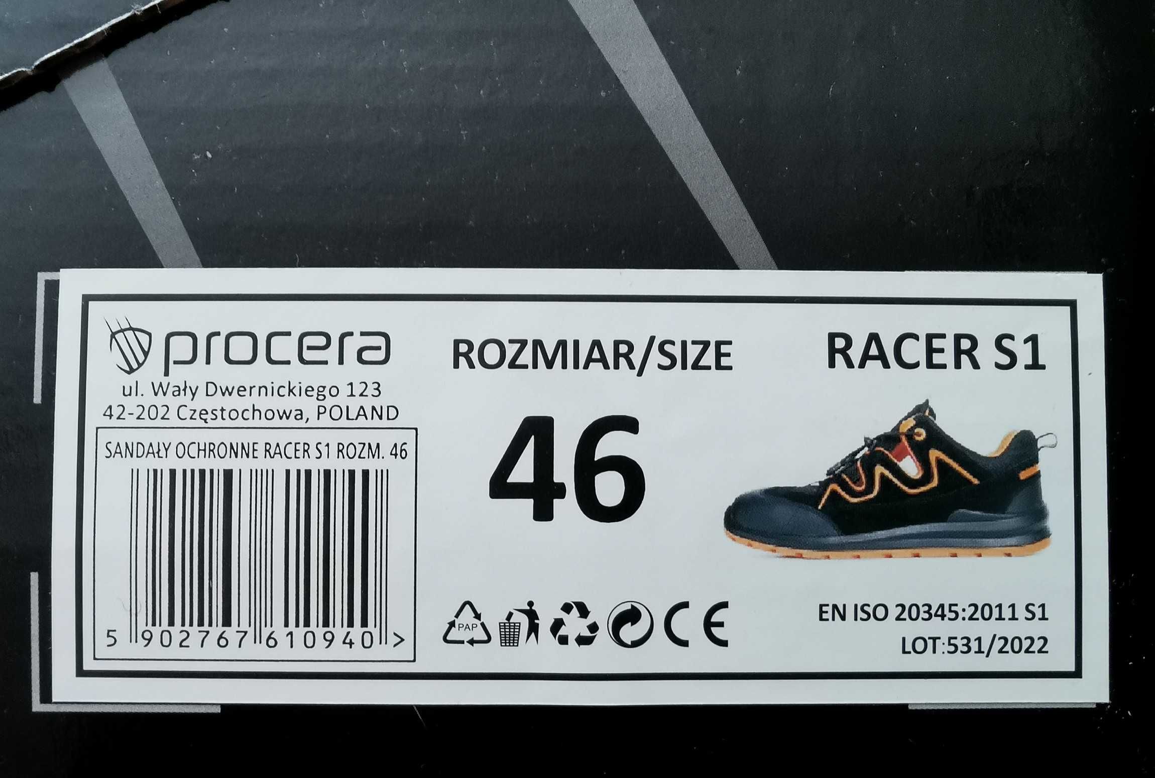 Obuwie robocze sandały Procera Racer rozmiar 46